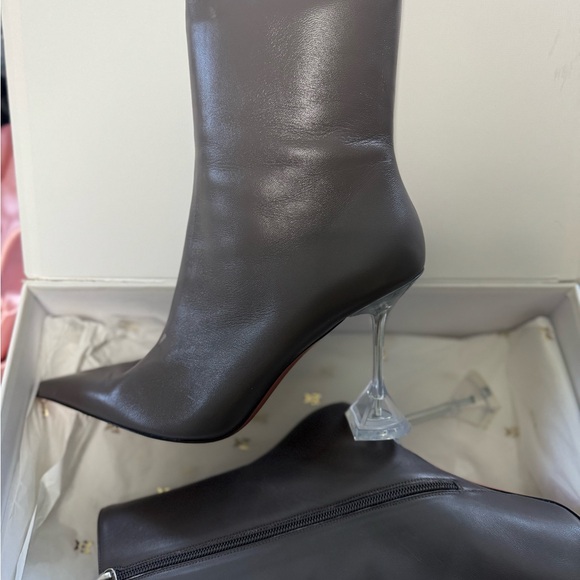 Amina Muaddi Gray Women's Boots - Picture 1 of 8